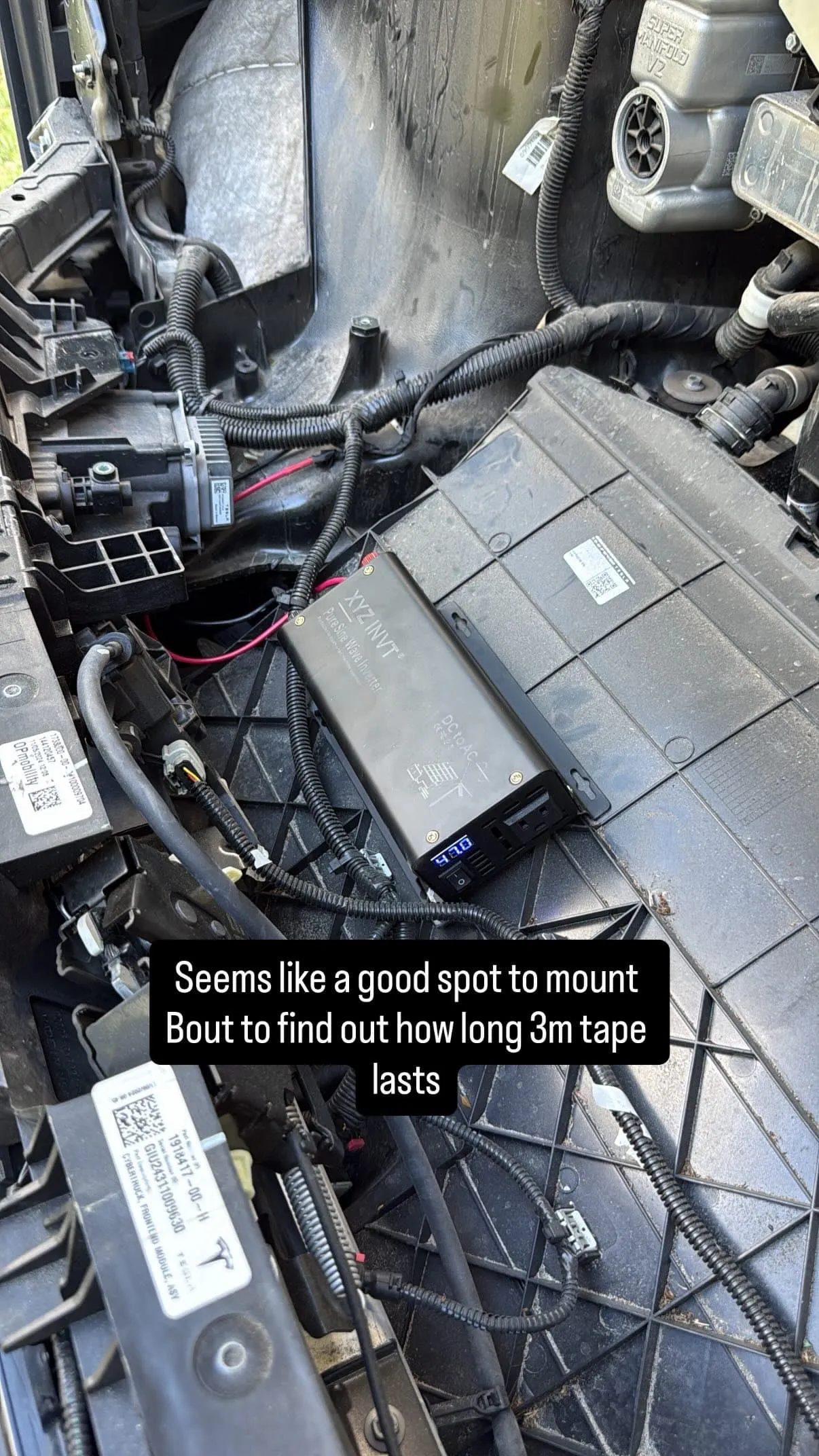 Mounting the inverter behind the frunk trim