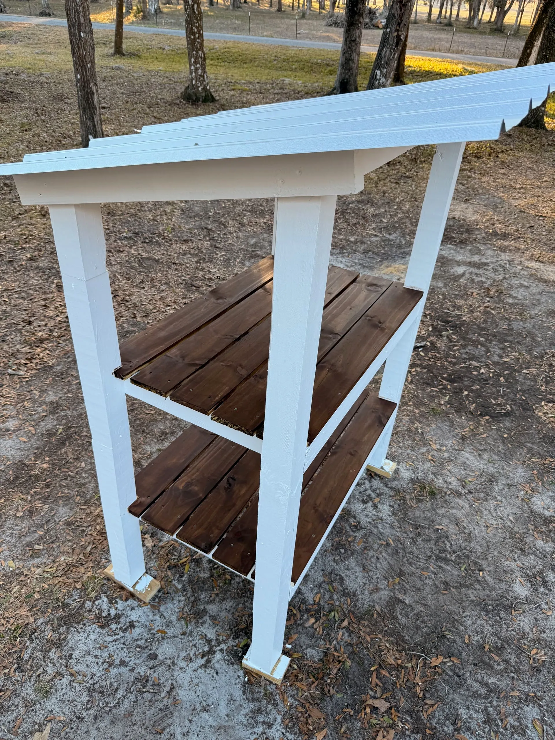 painted and stained farmstand