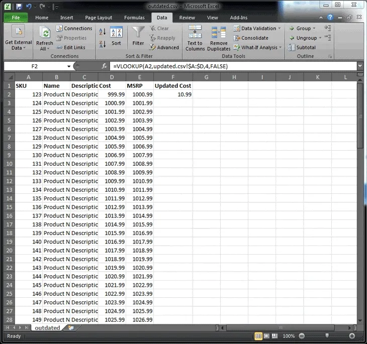 How To Use Excel's VLOOKUP to Quickly Update Product Data