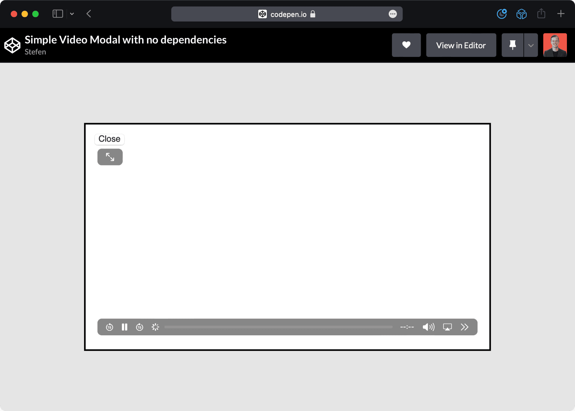 Video Mode Examples Simple Video Modal with No Dependencies