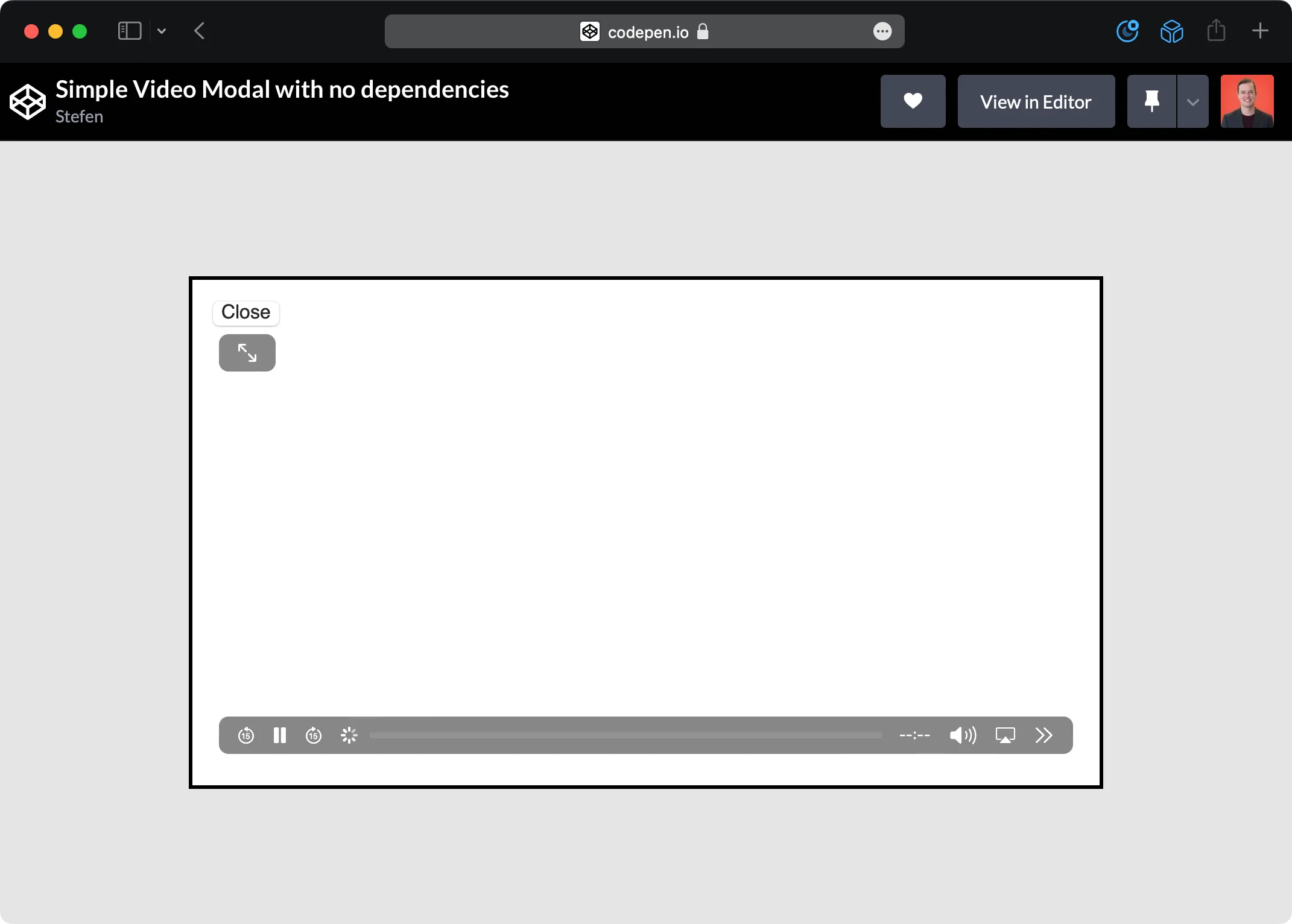 Simple Video Modal with No Dependencies
